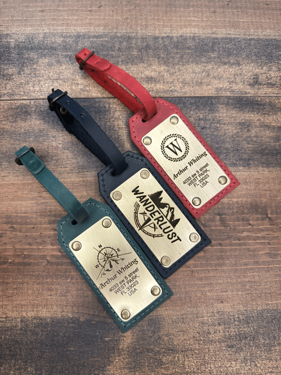 Personalized Leather Luggage Tag – Monogram