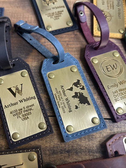 Leather Luggage Tag, Luggage Tags Personalized, Custom Luggage Tag, Monogram Luggage Tag, Engraved Luggage Tag, Personalized Luggage Tags