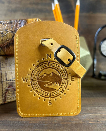 Personalized Leather Luggage Tag: Custom Hot Stamped Travel Tag